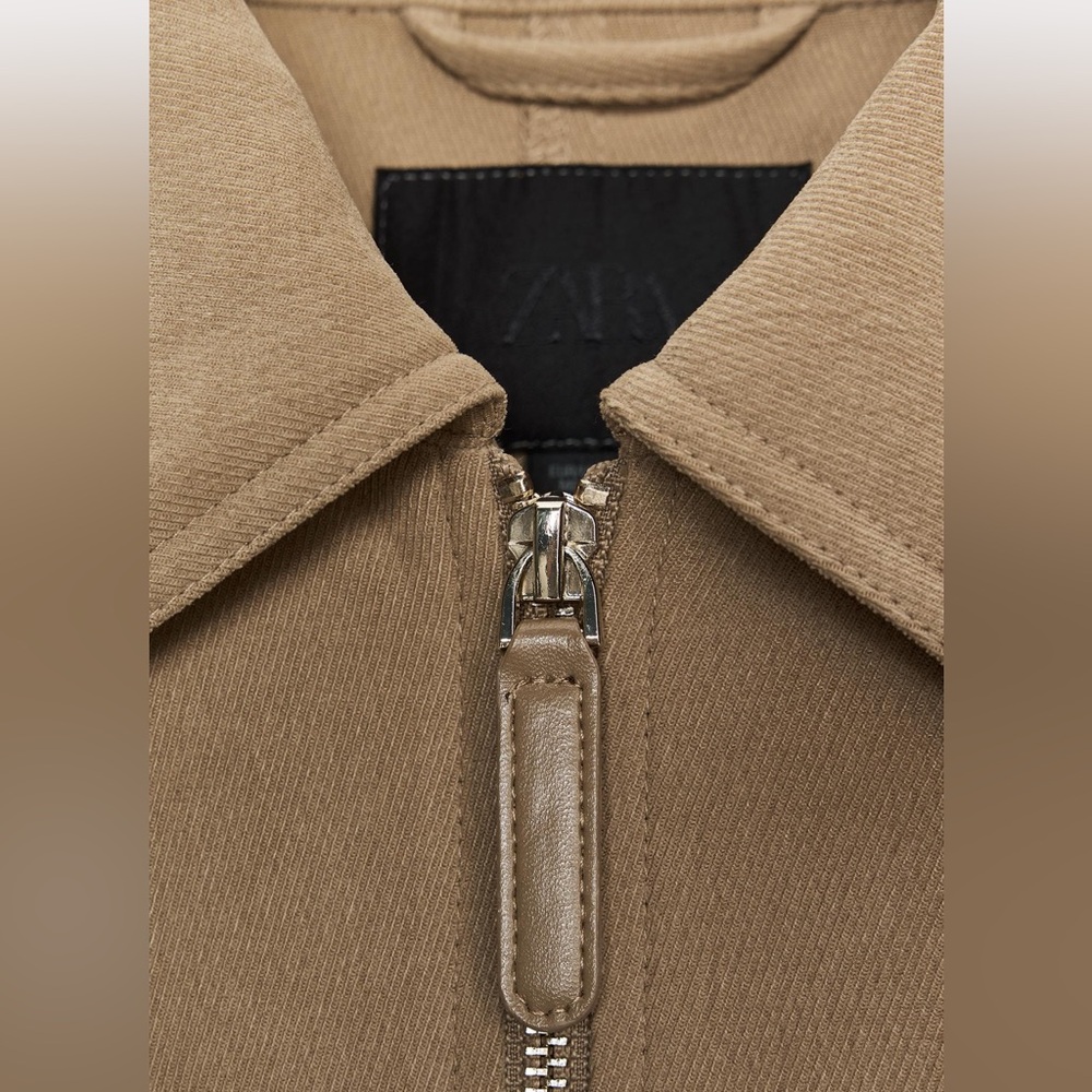 NWT Zara Adjustable Waist Pocket Suede Jacket Tan / Camel Size Small - Picture 8 of 10